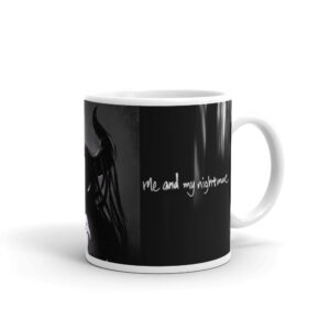 A white coffee mug with the words " me and my inspiration ".